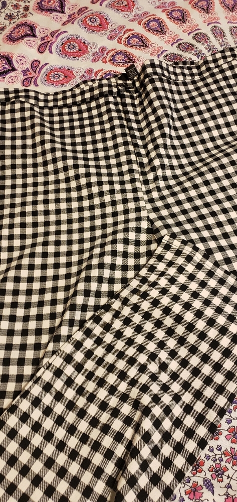 High waisted women's blk/white gingham pants